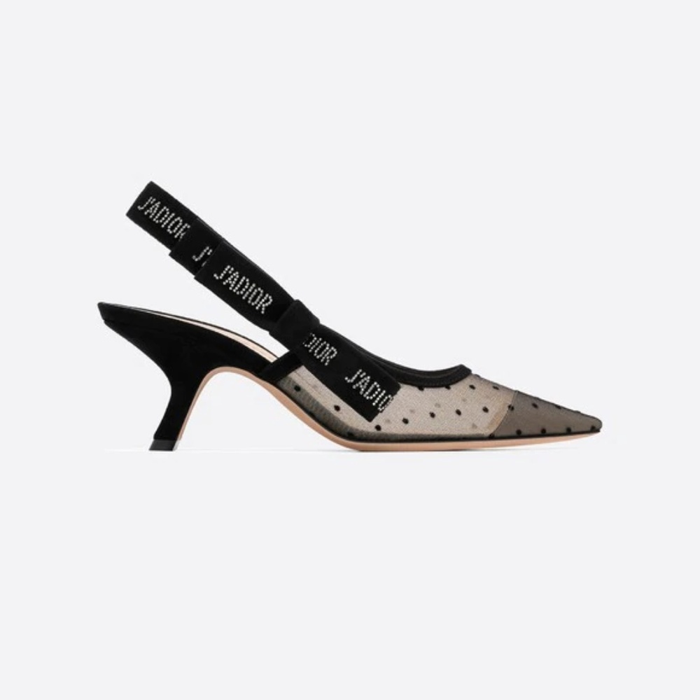DIOR J'ADIOR SLINGBACK HEELS WITH RHINESTONES